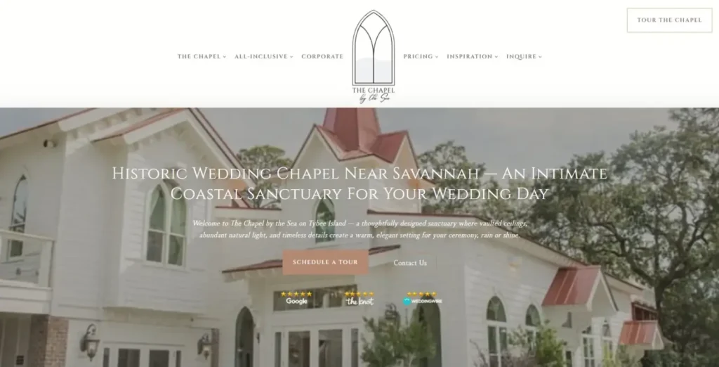 Wedding chapel pillar page preview