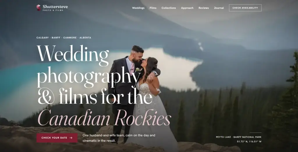 Shuttersteve Photo & Films redesigned homepage preview