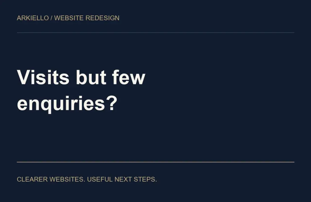 Visits but few enquiries? ARKIELLO website redesign guide cover