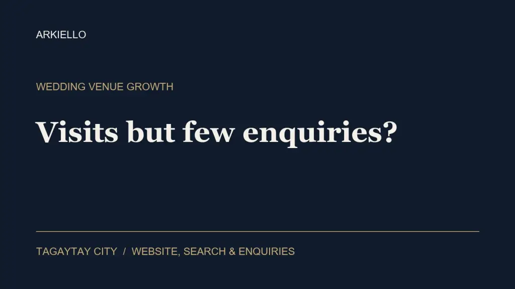 Visits but few enquiries?: ARKIELLO wedding venue website and SEO guide